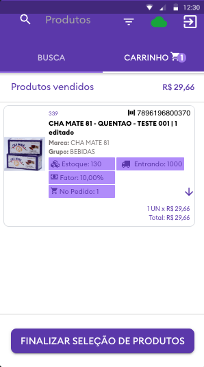Tela do sistema