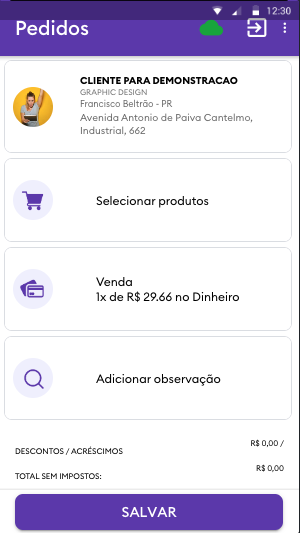Tela do sistema